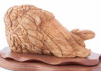 Jesus Christ statue hand carved from Bethlehem olive wood, 17.5 inch close detail of the hand carved work