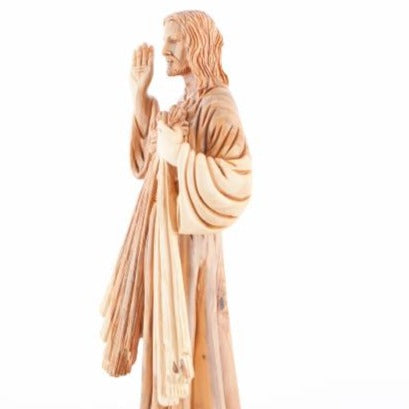 Wood Carved Divine Mercy's Statue - Statuettes - Bethlehem Handicrafts