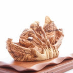 Carved Wooden Jesus 'Miracle of The Fisherman' - Statuettes - Bethlehem Handicrafts