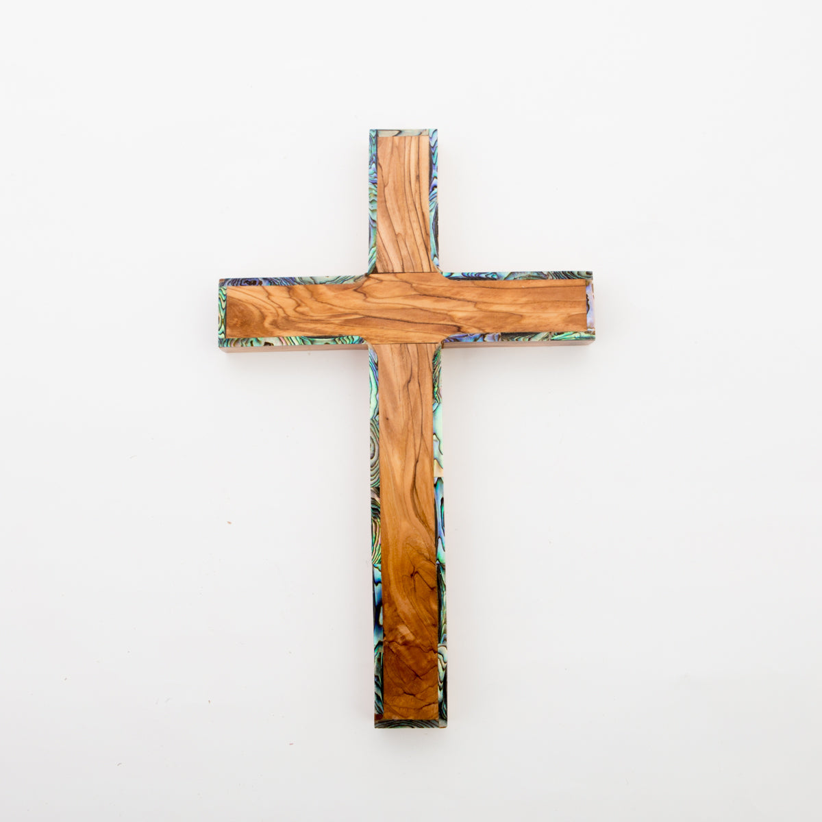 Olive Wood Cross with Mother of Pearl Made  in the Holy Land