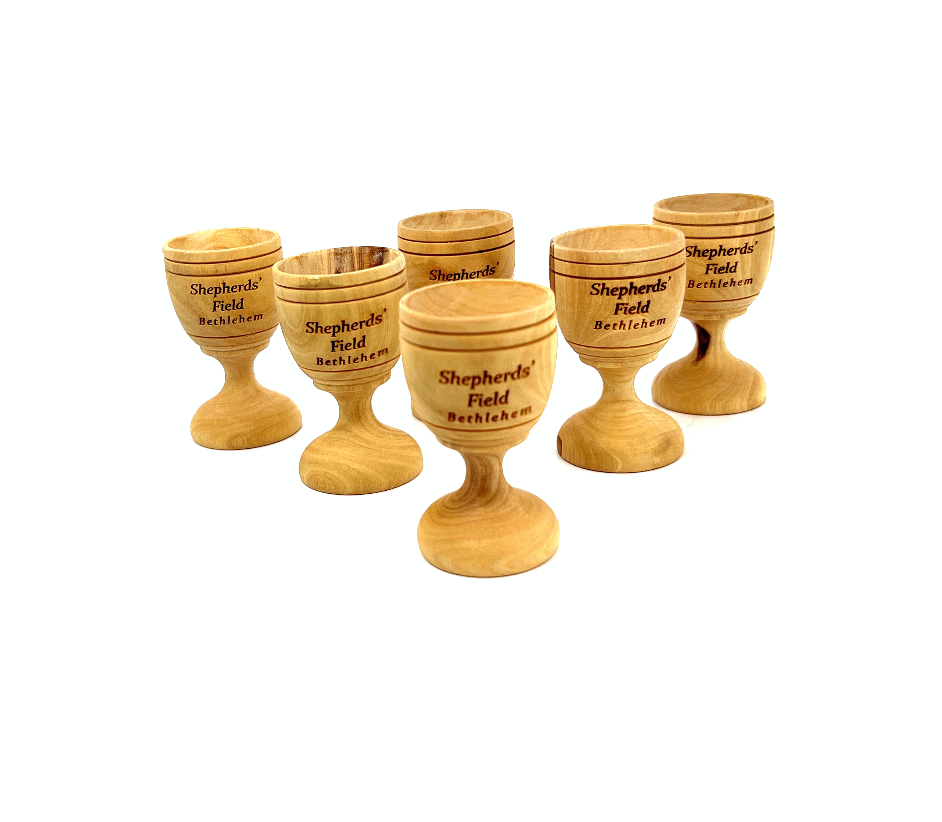 Wooden Communion Cups, Set of 6 from Holy Land Olive