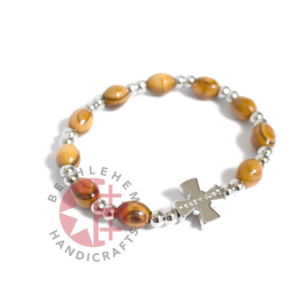 Bracelet with Citrine Birthstones, Wooden Oval 9*6 mm Beads
