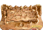 Last Supper olive wood statue hand carved in Bethlehem, 25.8 inch back view of the olive wood sculpture