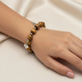 Olive wood rosary hand made in Bethlehem Holy Land, front view of the olive wood masterpiece