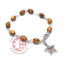Rosary Bracelet with Bethlehem Star Pendant, Olive Wood 8*6 mm