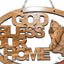 "God Bless Our Home" Christmas Ornament , Olive Wood from Bethlehem, 5.9"