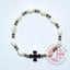 Mother of Pearl Bracelet 8 x 6mm Beads (Garnet Crystal Stone)