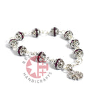 Prayer Bracelet Rosary Purple Crystal Beads