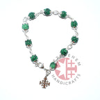 Finger rosary hand made in Bethlehem Holy Land, side angle of the olive wood sculpture