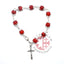 Rosary Bracelet, Coral Stone Beads 6mm
