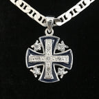 Religious jewelry hand made in Bethlehem Holy Land, side angle of the sterling silver sculpture