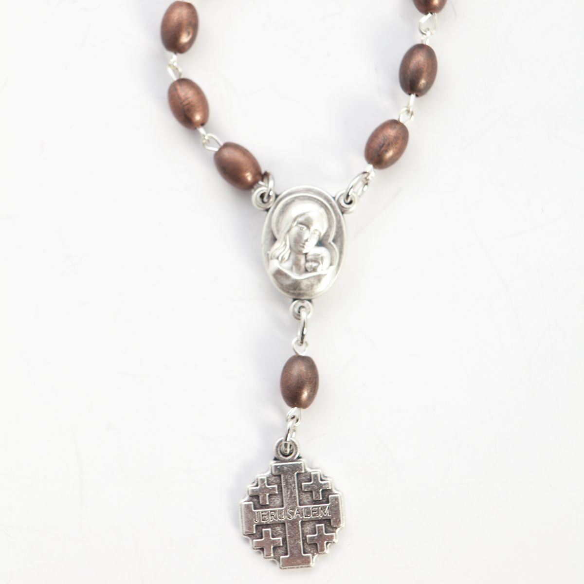 Antique Copper Jerusalem Finger Rosary