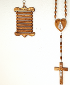 Hail Mary Prayer Engraved  Olive Wood From Holy Land with Wall Rosary 