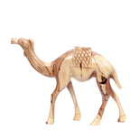 Olive wood nativity scene hand carved in Bethlehem, 13.4 inch back view of the olive wood sculpture