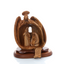 Holy Family with Angel Nativity, 10.2" Carved Abstract Olive Wood Statue from Holy Land