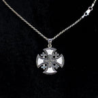 Religious jewelry hand made in Bethlehem Holy Land, side angle of the sterling silver sculpture