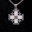 Jerusalem Cross Necklace with Gemstones (L), Sterling Silver