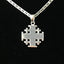 Polished Sterling Silver Potent Jerusalem Cross Necklaces (S) - Jewelry - Bethlehem Handicrafts