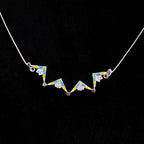 Two-Way Magnetic Bethlehem Star Necklace (Dark Red Coral and Colorful Gemstones) - Jewelry - Bethlehem Handicrafts