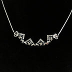 Dark Blue Two-Way Magnetic Jerusalem Cross Necklace (White Gemstones) - Jewelry - Bethlehem Handicrafts