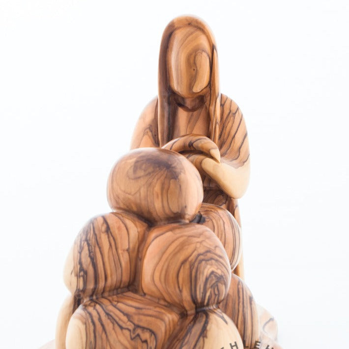 Abstract Carved Wooden Agony In The Garden's Statue - Statuettes - Bethlehem Handicrafts