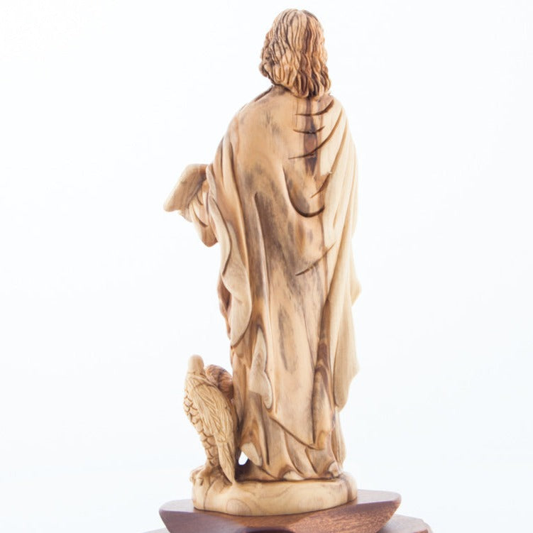 Saint John the Evangelist Olive Wood Statue - Statuettes - Bethlehem Handicrafts