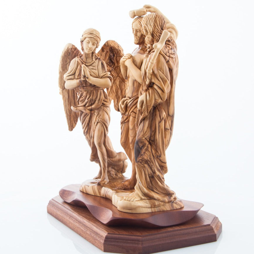 Hand Carved Wooden The Baptism of Jesus - Statuettes - Bethlehem Handicrafts