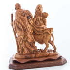 Mary and Joseph's Journey to Bethlehem Hand Carved Olive Wood Statue - Statuettes - Bethlehem Handicrafts