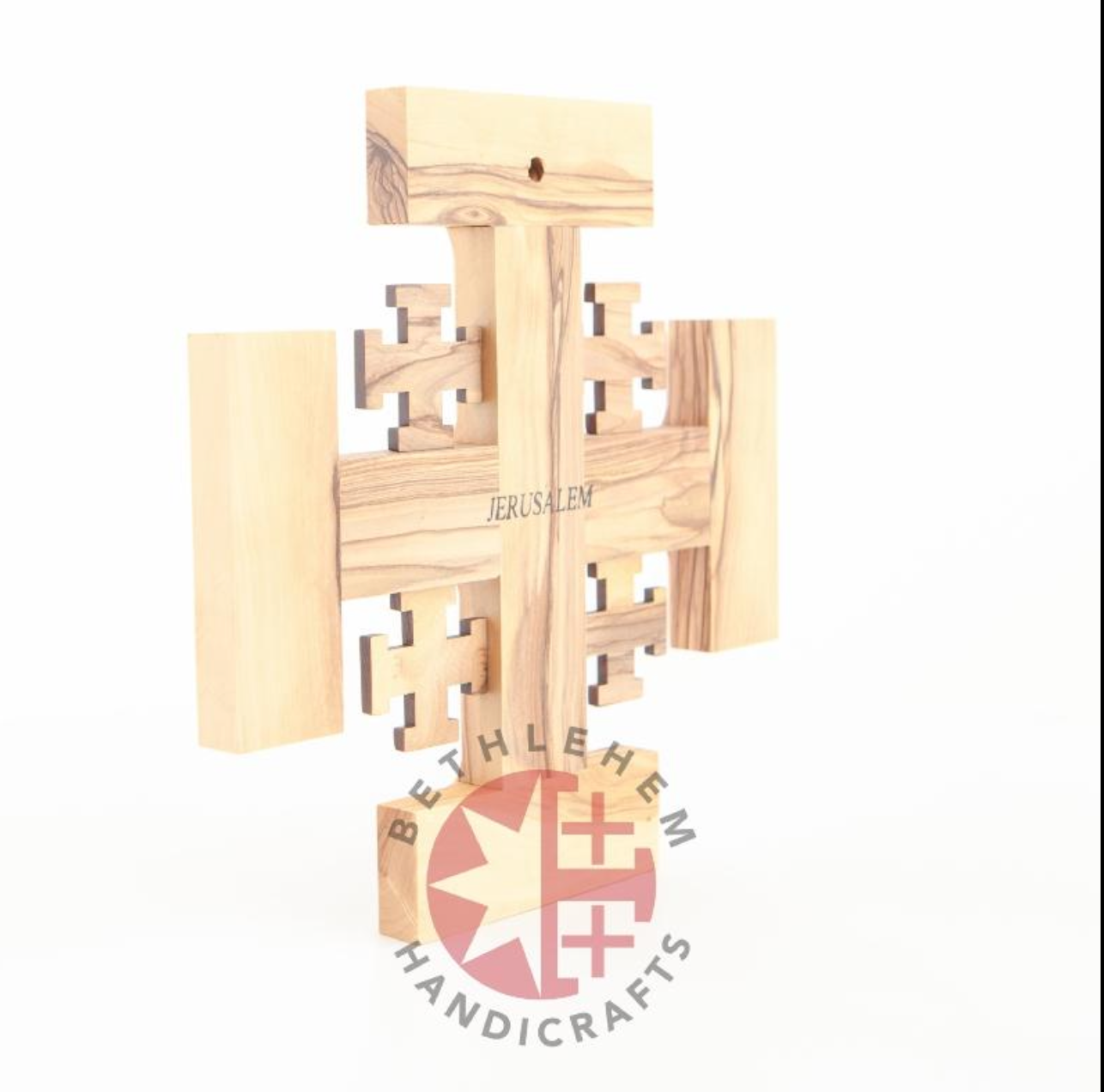 Jerusalem Cross Wall Hanging Hademade From Holy Land Olive Wood