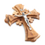 Jerusalem Crucifix Wall Cross, Wooden Hand Made from Holy Land Olive Wood, 7 Inches