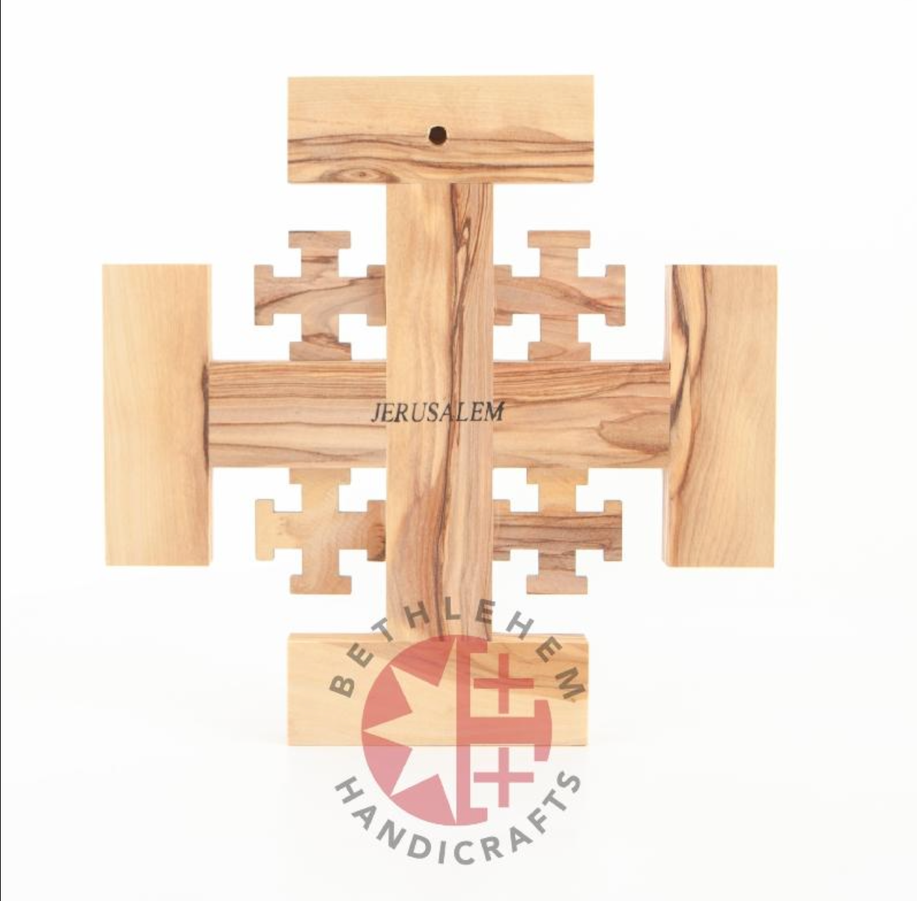 Jerusalem Wall Cross Made From Holy Land Olive Wood