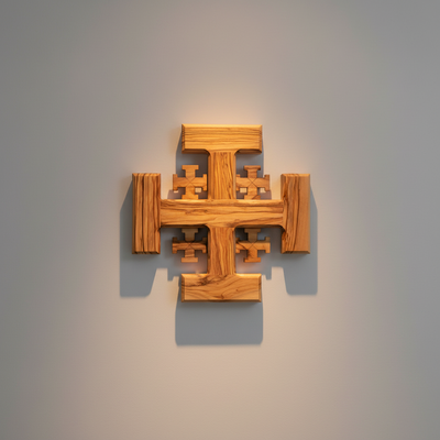Jerusalem Wall Cross Made From Holy Land Olive Wood