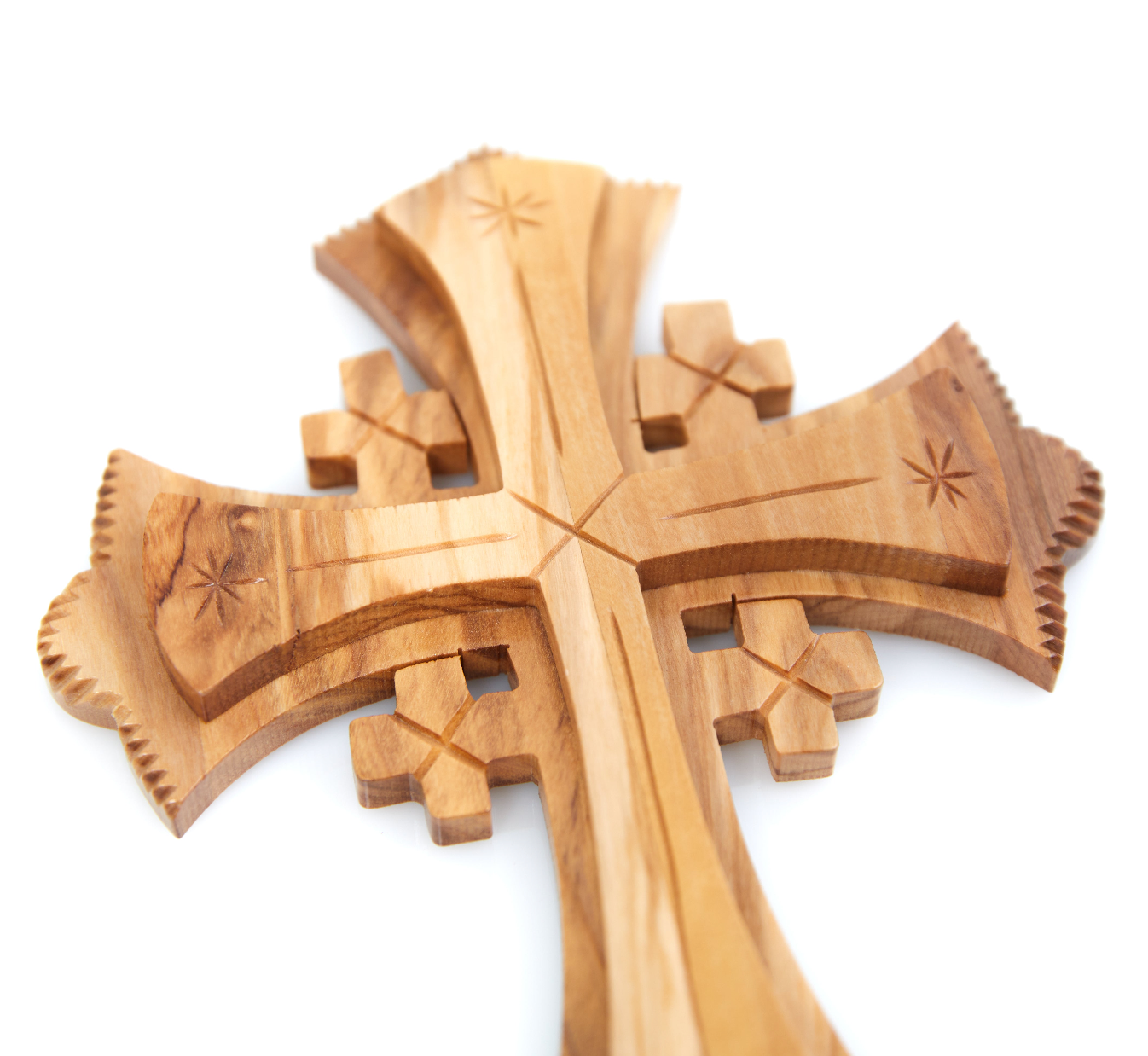 Jerusalem Wall Cross, 8.7", Made from Holy Land Olive Wood