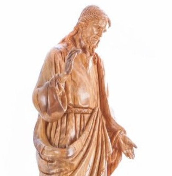 Jesus Christ Carved Statue Masterpiece from Olive Wood in the Holy Land Bethlehem 