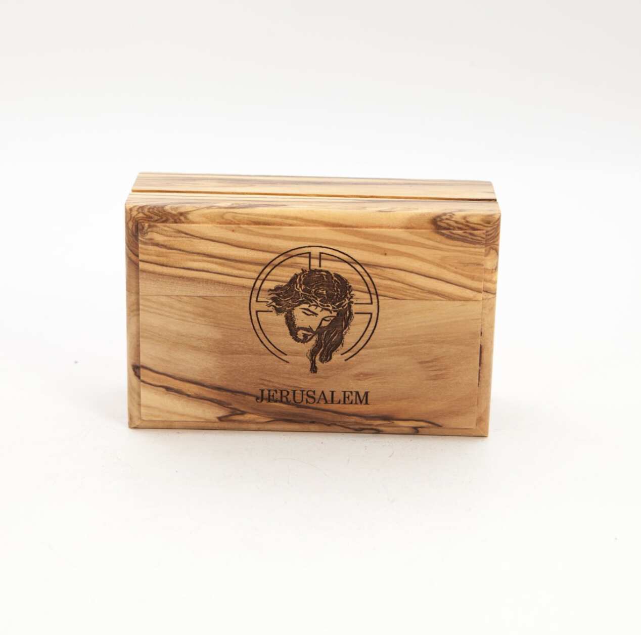 Jesus Christ Engraved Wooden Box (Jerusalem) Rectangle