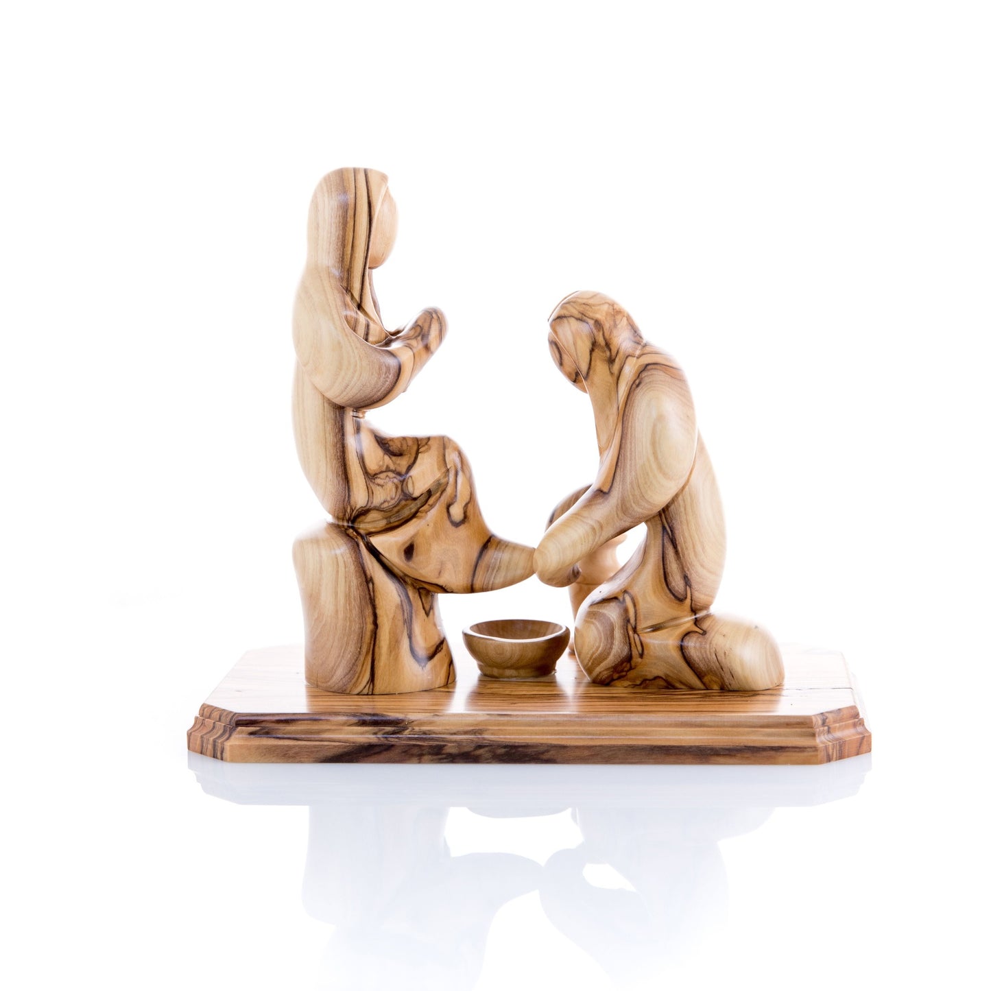 "Jesus Washing the Feet" 7.1" Wooden Carving Abstract