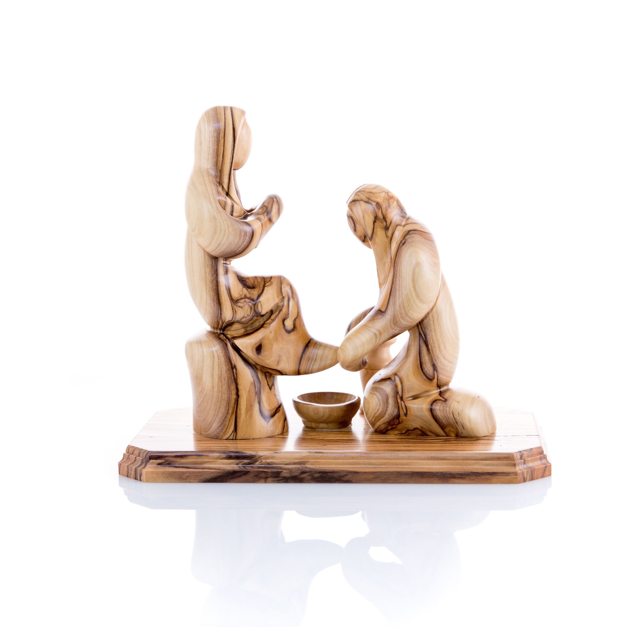 Jesus Washing Feet, 7.1" Wooden Carving Abstract