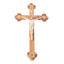 Large Budded Olive Wood Wall Crucifix with 5 Holy Land Essences Stone Resin Corpus 23.2Inches