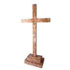 Church Altar Cross, Standing with Base, 85.8", Holy Land Olive Wood