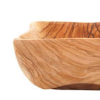 Olive wood tableware hand made in Bethlehem, back view of the olive wood sculpture