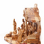 Nativity Scene Carved from Olive Wood in Holy Land Abstract 