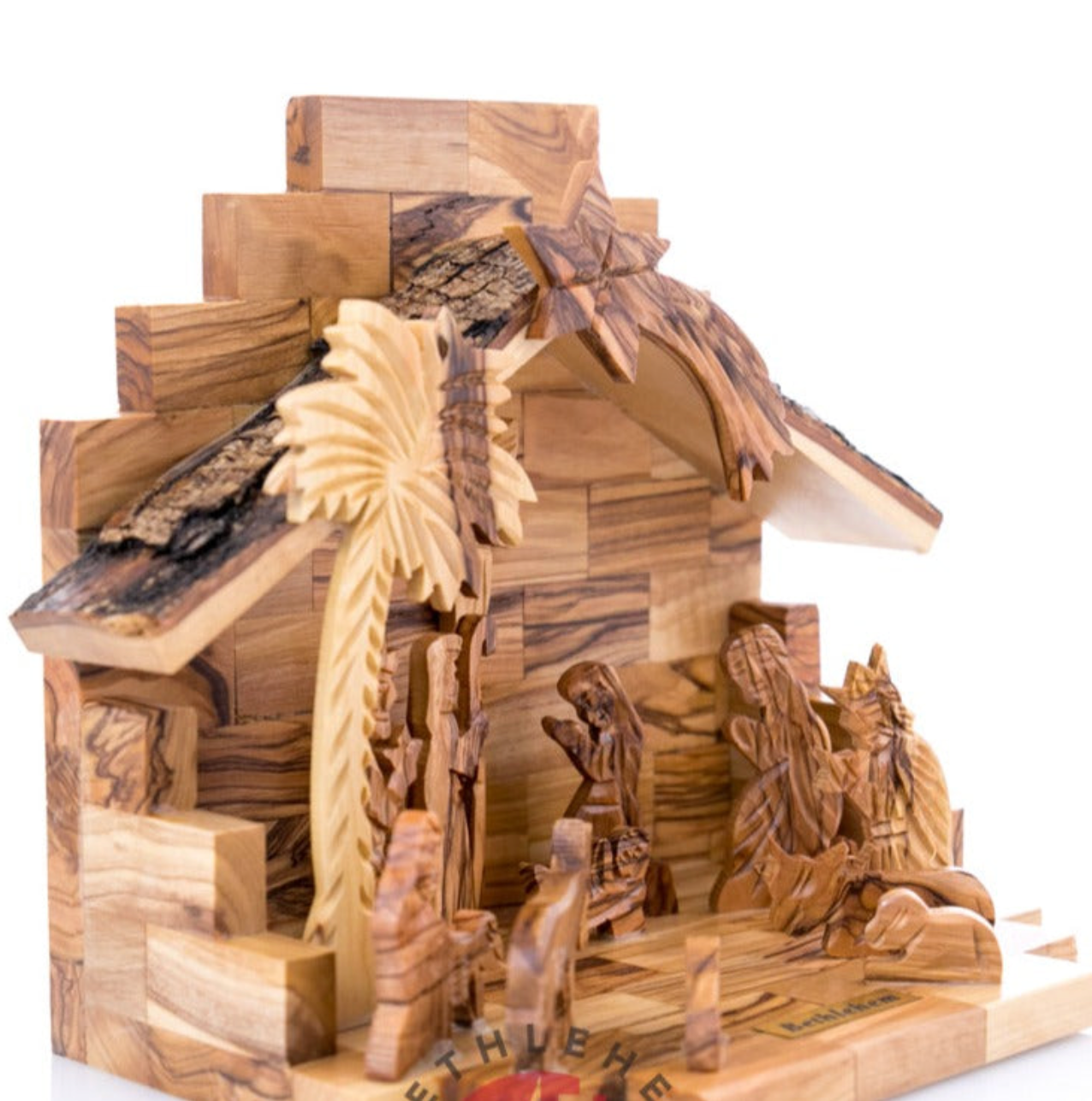 Bethlehem Nativity Set Scene Natural Olive Wood Handmade 