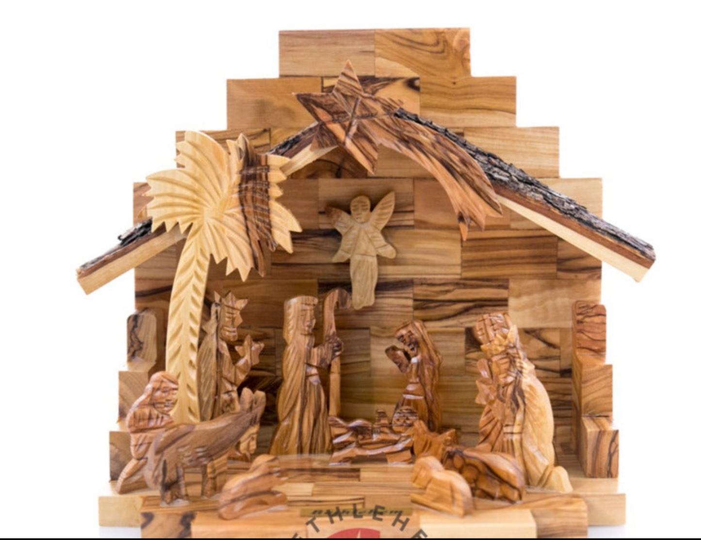 Nativity Scene  Handmade from Olive Wood in Holy Land Bethlehem 