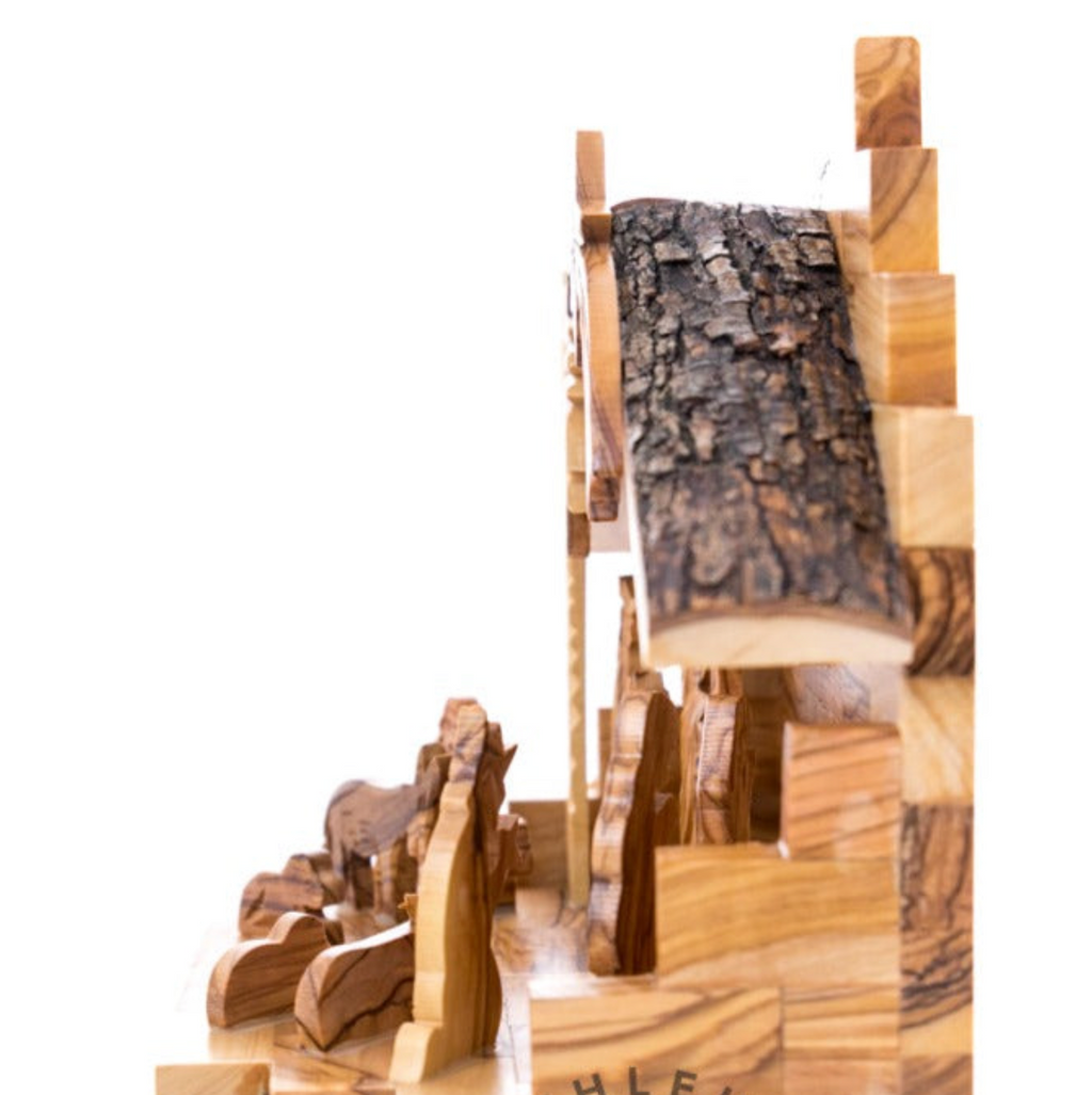 Nativity Set Scene Natural Olive Wood Handmade Holy Land 