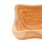 Olive wood tableware hand made in Bethlehem, three quarter view of the religious piece