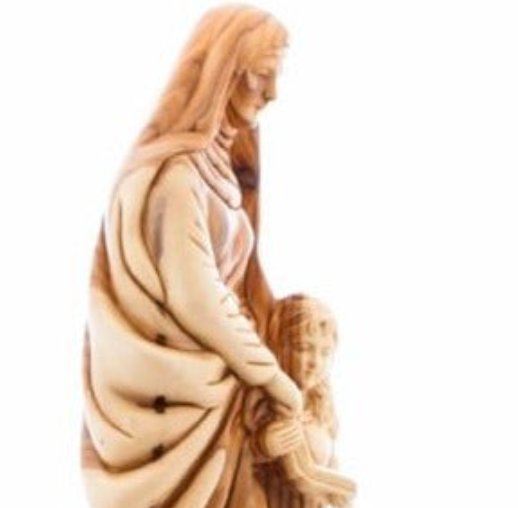 Good Saint Anne with Young Virgin Mary Hand Carved Statue