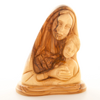 Virgin Mary olive wood statue from Bethlehem hand carved, 6.5 inch scale reference view