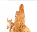 Jesus Christ statue hand carved from Bethlehem olive wood, 11.2 inch natural light photo of the piece