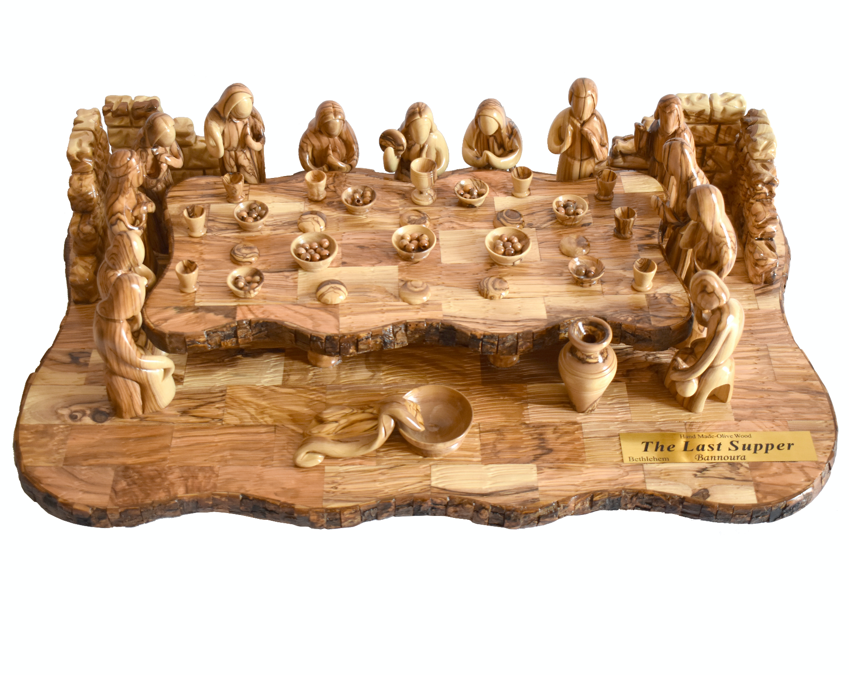Lord's Last Supper Masterpiece, 25.8" Olive Wood from the Holy Land