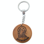 Virgin Mary Keychain, Olive Wood from Holy Land